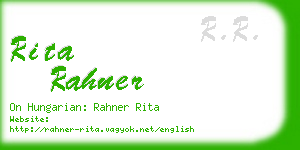 rita rahner business card
